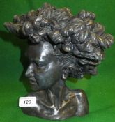 R MOLL - a cold cast bronze bust of "Calissa", limited edition No'd. 53/750