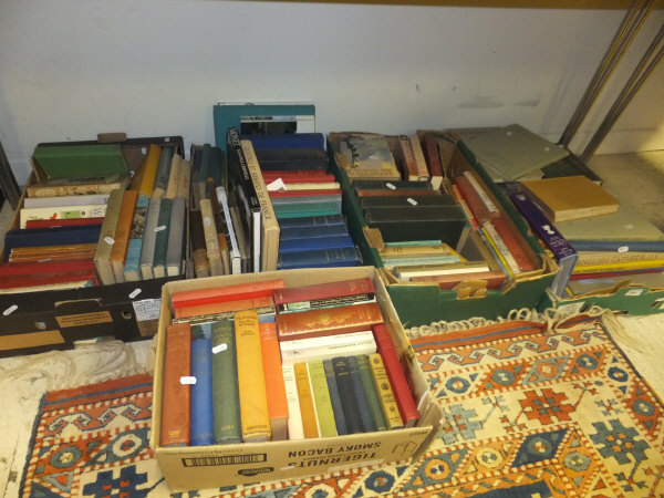 Six boxes of assorted hardback books