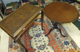A 20th Century occasional table raised on cabriole legs, together with a mahogany occasional table