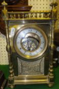 A brass mantel clock with Arabic numerals to dial    CONDITION REPORTS  Height approx 31cm x 17cm