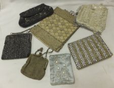 A collection of vintage evening bags and purses to include beaded examples