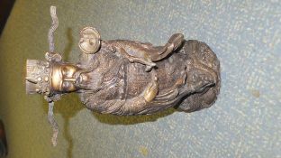A cast metal figure of a Japanese Deity   CONDITION REPORTS  General wear and scuffs and various