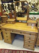 A Victorian ash and parquetry banded dressing table in the Scottish Arts and Crafts taste