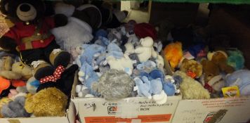 Five boxes of child's plush toys