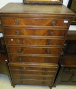 A modern mahogany chest on chest in the Georgian style   CONDITION REPORTS  Assorted scratches,