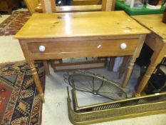 A Victorian single drawer side table on turned legs
