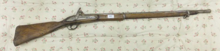A decorative hammer action musket   CONDITION REPORTS  Total length approx 121cm.  Overall with