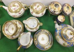 A Noritake rose decorated and gilt embellished duet tea service, a Noritake polychrome and gilt