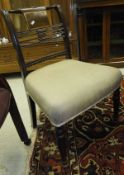 A 19th century mahogany framed dining chair with upholstered seat, and another dining chair (2)