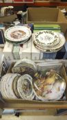 Two boxes of assorted collectors plates to include Royal Worcester, Wedgwood, etc.   CONDITION