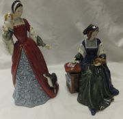 A Royal Doulton figurine "Catherine of Aragon", model HN3233, together with Royal Doulton