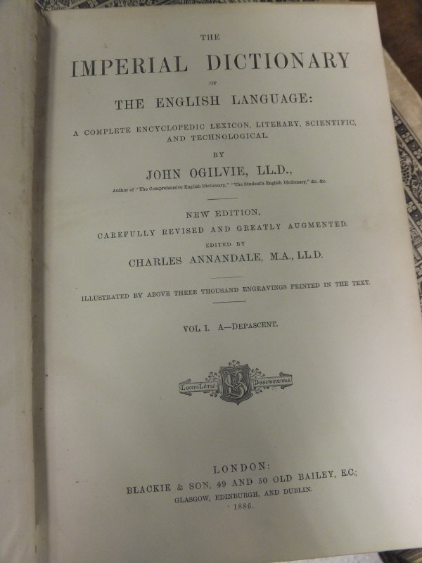 JOHN OGILVIE "The Imperial Dictionary of the English Language.....", new edition, published