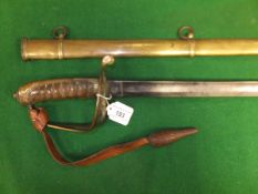 A Victorian Infantry officer's sword, the guard with VR cypher, the wooden handle formerly