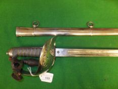 An 1897 pattern Infantry officer's sword retailed by Bartel & Co. the steel guard with VR cypher,