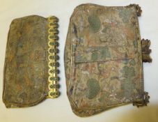 Two late 19th/early 20th century silk needlework evening bags decorated with tiger hunting scenes,