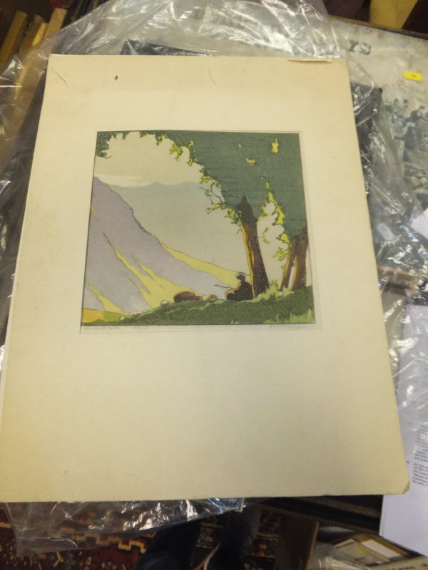 A box containing a large quantity of unframed pictures and prints to include A.W.C. LINDSAY " - Image 7 of 9