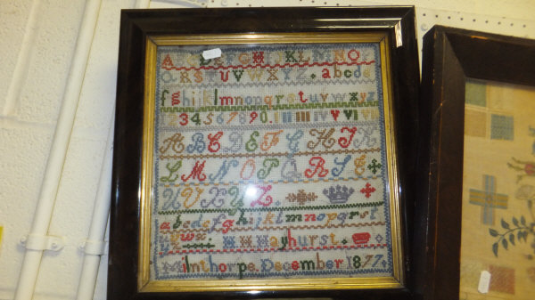 An early 19th century needlework sampler demonstrating embroidery designs and depicting floral spray - Image 11 of 15