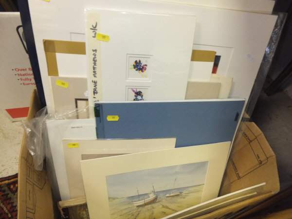 A box containing a large quantity of unframed pictures and prints to include A.W.C. LINDSAY " - Image 9 of 9