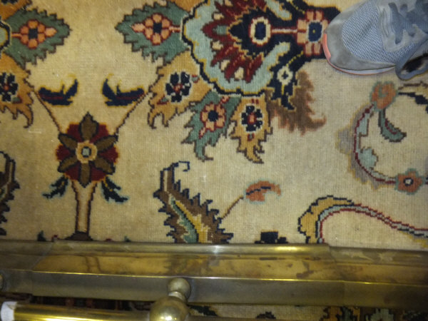 A Tabriz carpet, the central cream field with stylised floral decoration in blue, red, green and - Image 3 of 7