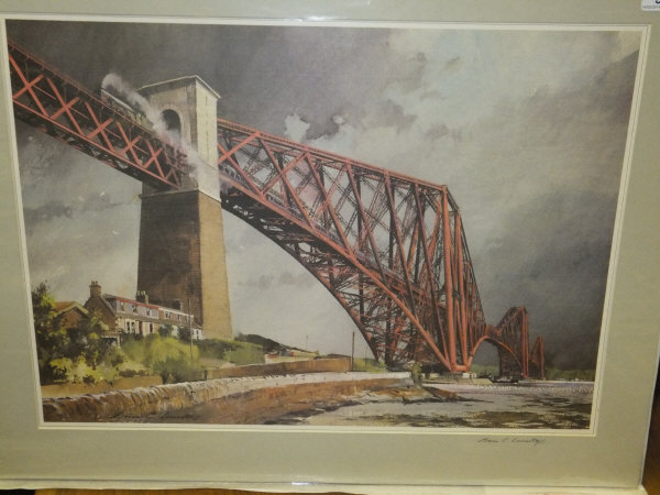 BRIAN C LANCASTER "The Forth Bridge", modern print, signed in pencil