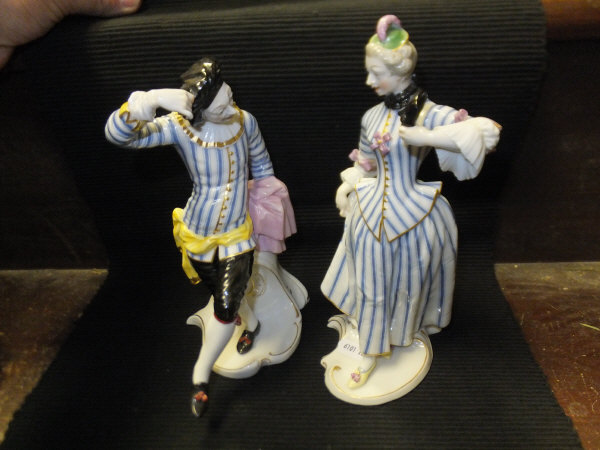 A pair of Nymphenburg Commedia del Arte figures   CONDITION REPORTS  Height of gentleman approx.