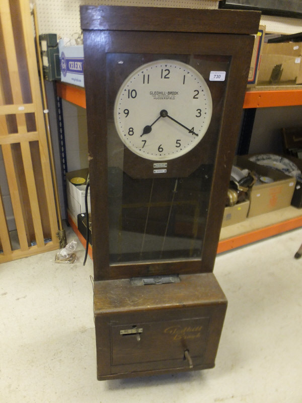 A Gledhill Brook Time Recorders Ltd "clocking in" clock   CONDITION REPORTS  Overall with quite