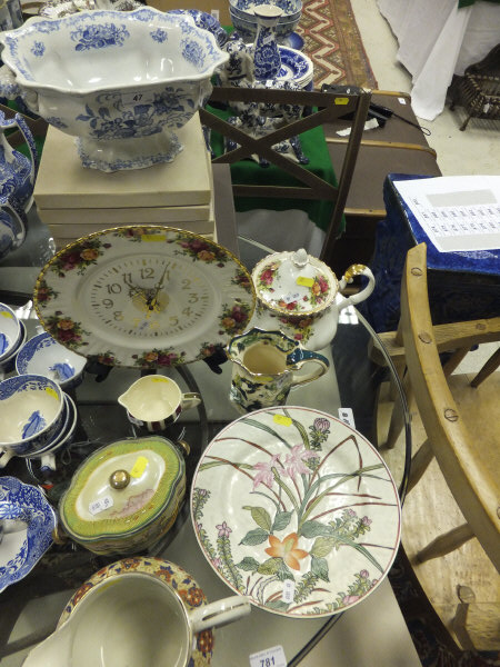 A collection of English and Oriental ceramics to include a Royal Albert "Old Country Roses"