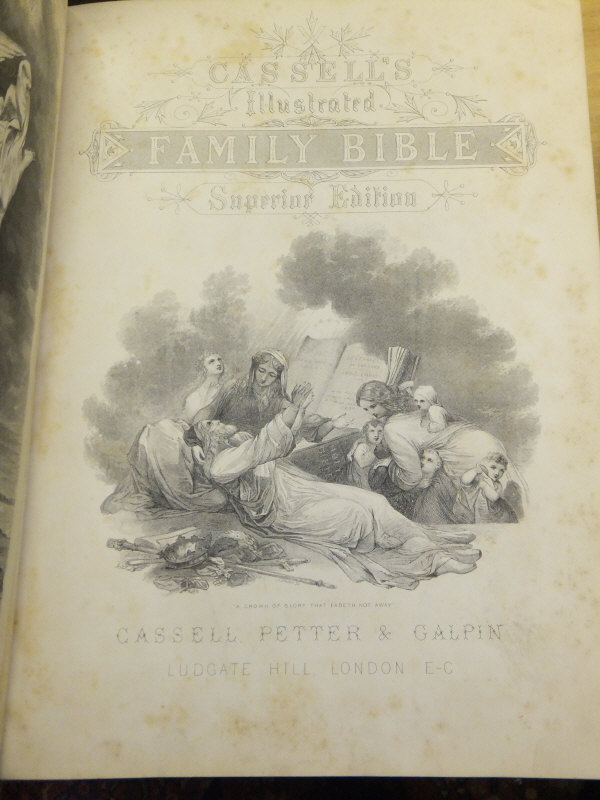 Cassell's "Illustrated Family Bible" with various illustrations