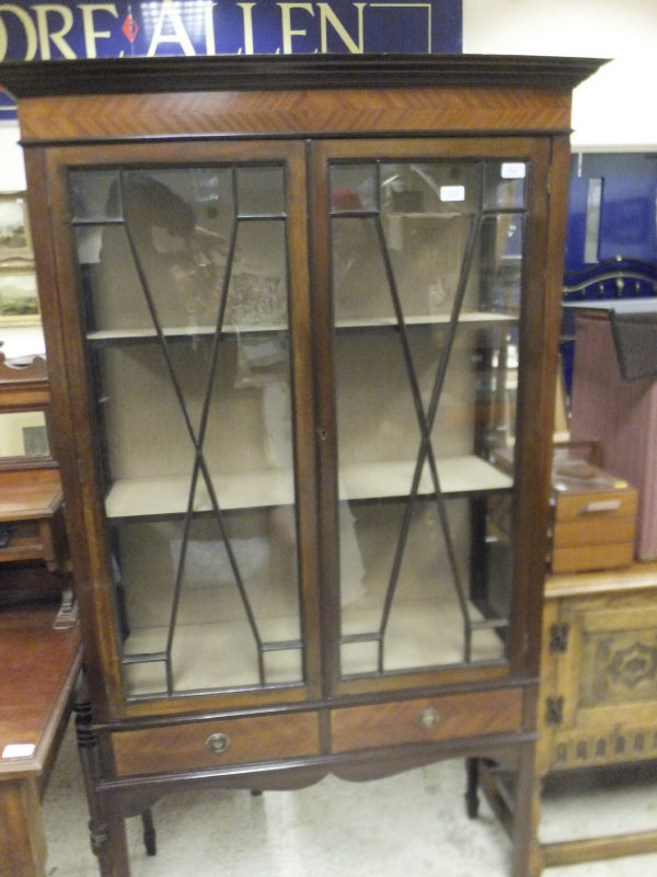 An Edwardian mahogany display cabinet   CONDITION REPORTS  Size approx. 171 cm high x 95 cm wide.