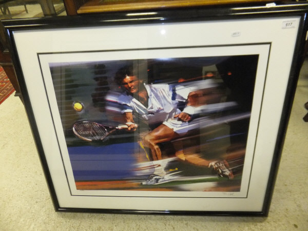 AFTER B. HALL "Tennis Player", limited edition colour print