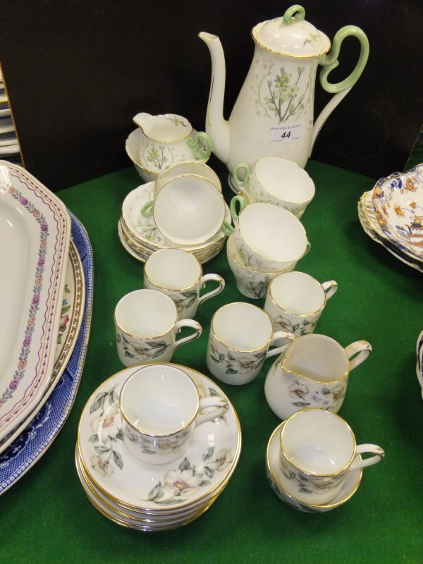 A Shelley coffee set for six place settings, registered no. 823343, together with a collection of