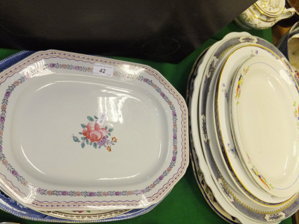 A collection of 19th Century and later meatplates to include Copeland Spode, Wedgwood & Co., etc (