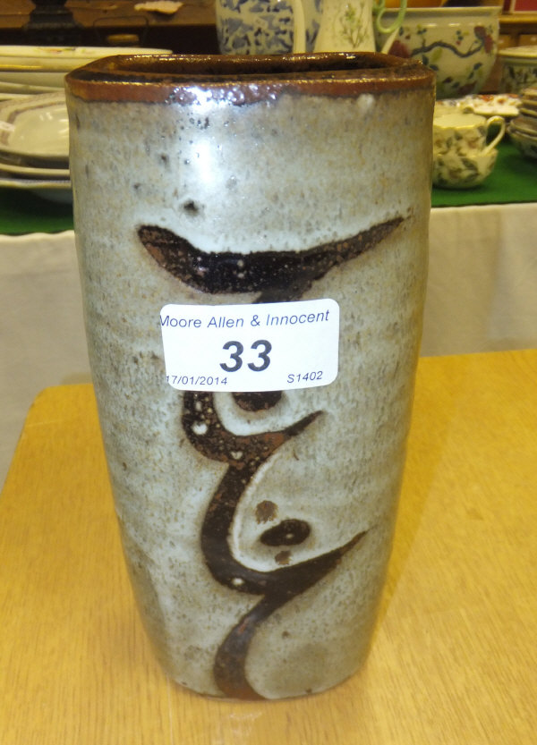 A studio pottery vase by David Leach CONDITION REPORTS Chip/ground down area to underside near the