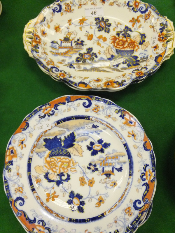 A pair of Amherst "Japan" pattern oval serving dishes, together with a collection of Amherst "Japan"