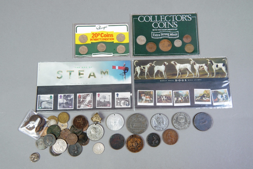 Miscellaneous coins, medallions, token etc, mainly British in silver, copper and white metal