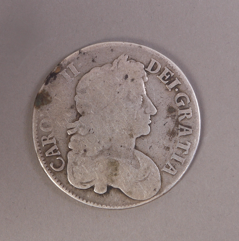 Charles II Crown 1676, edge Vicesimo Octavo, fair condition