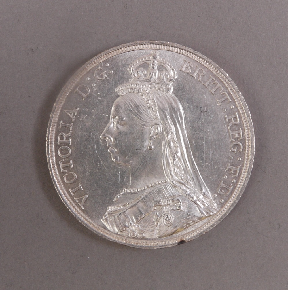 Victoria J.H.Crown 1887 proof like GVF/EF - Image 2 of 2