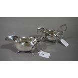 A pair of George V silver sauceboats, by