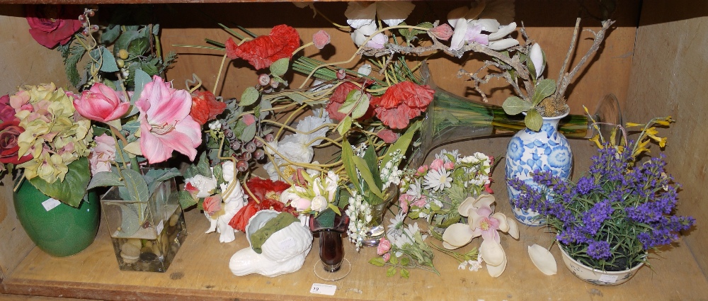 Various faux flowers and plants in a var - Image 2 of 2