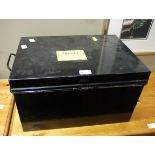 A tin deed box