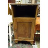 An oak bedside cabinet and an Edwardian