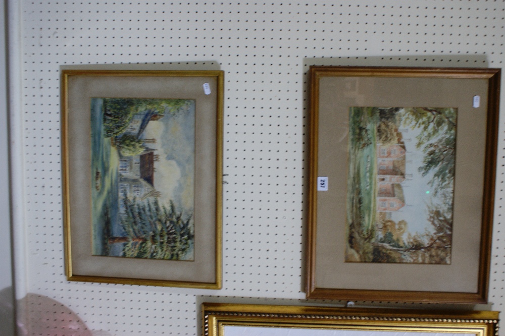 G Douglas Jones A Pair Of Water Colours, Each Being Studies Of Stately Homes, Signed