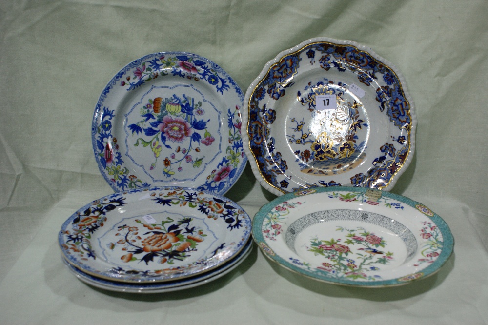 A Circular Spode Ironstone ""Star"" Pattern Dinner Plate Together With A Circular 19th Century