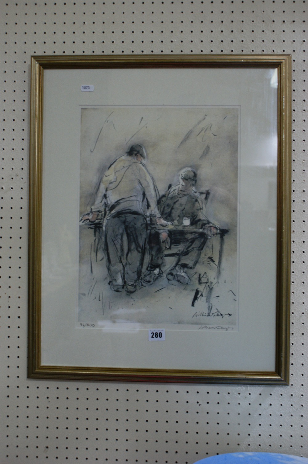 A Limited Edition Coloured Print Of Farmers In Conversation After An Original By William Selwyn,