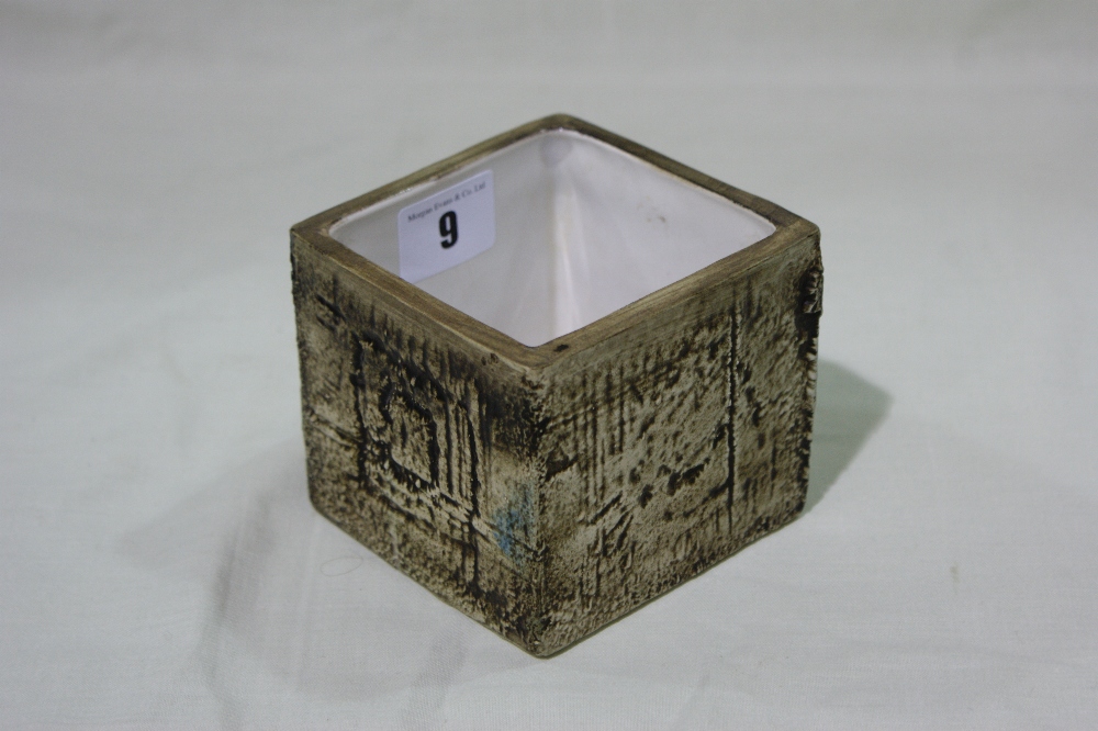 A Troika Pottery Cube Vase