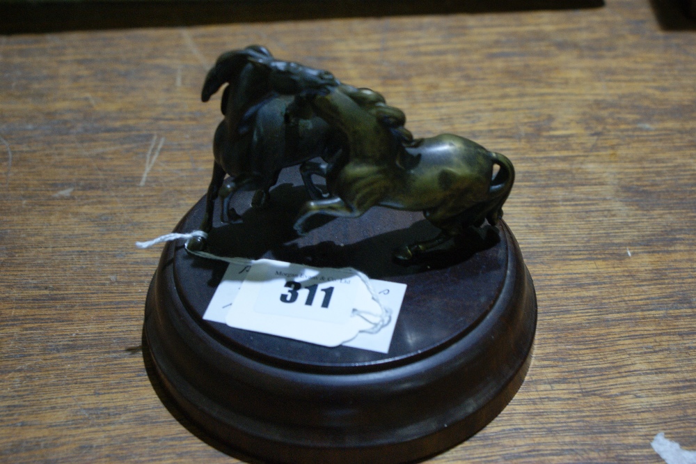 A Pair Of Oriental Cast Bronze Galloping Horses
