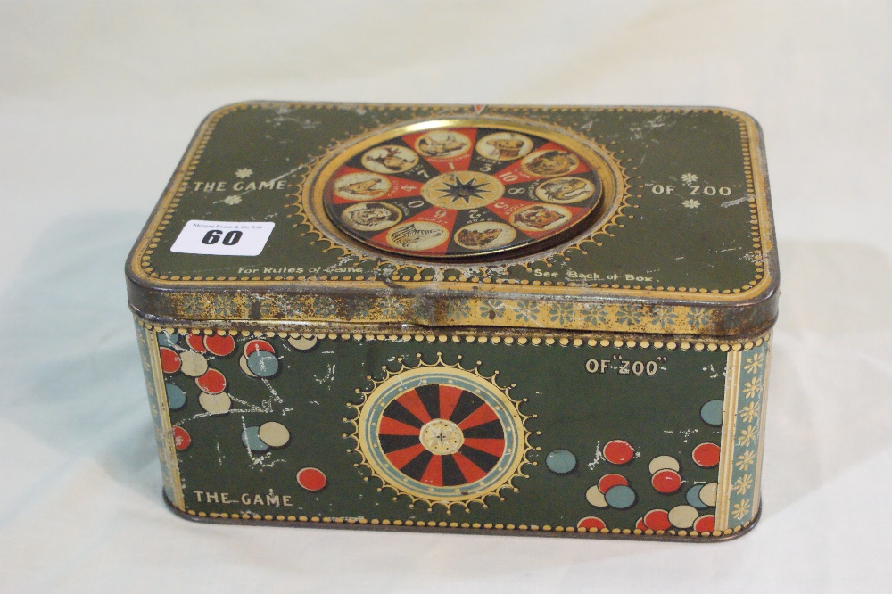 A John Buchanan And Brothers Limited Confectionery Tin Titled ""The Game Of Zoo"" With Spinning