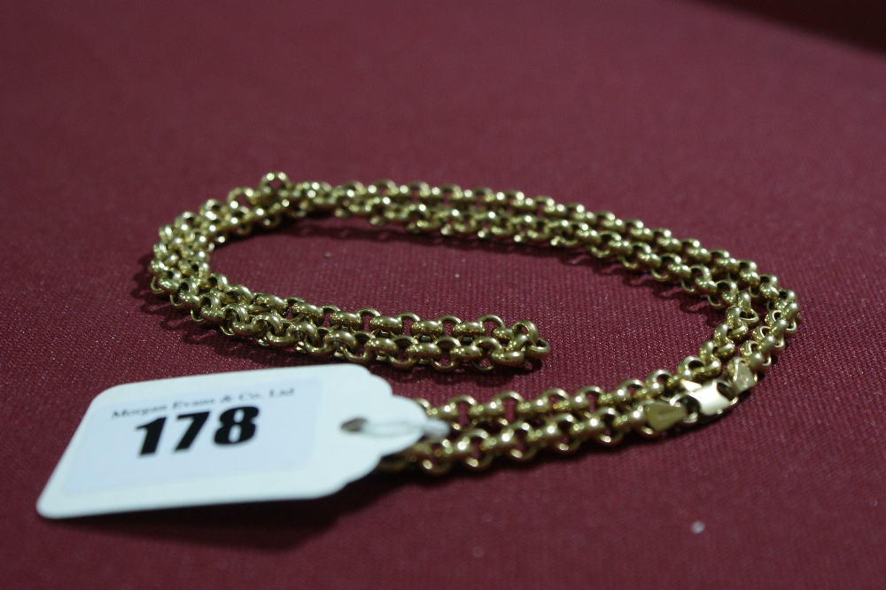 A 9 Carat Gold Belcher Link Necklace, Approx 18 Gram