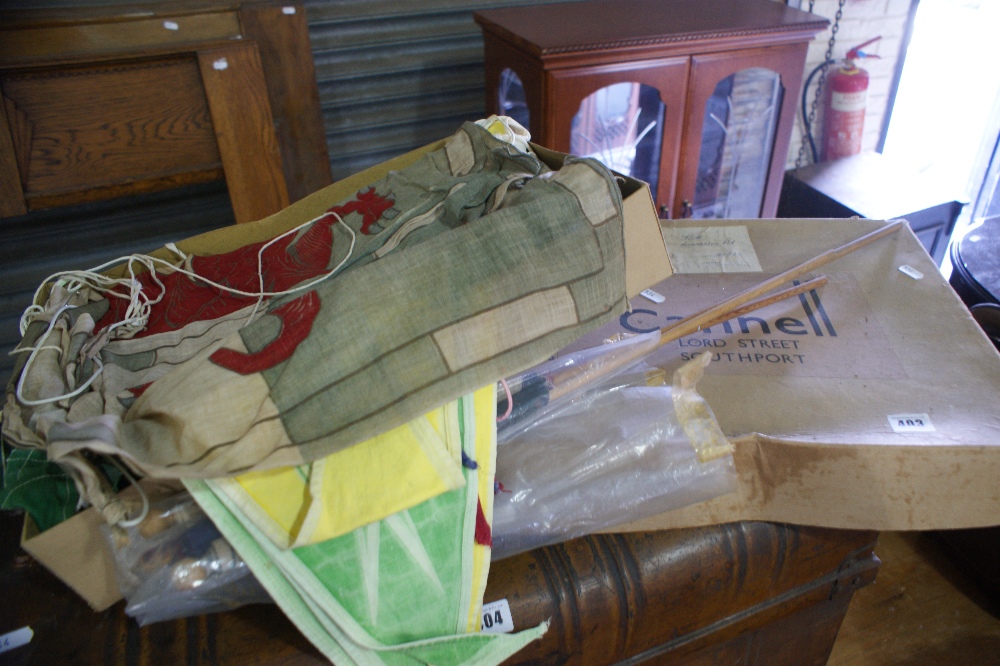 A Box Containing A Quantity Of Vintage Welsh Bunting