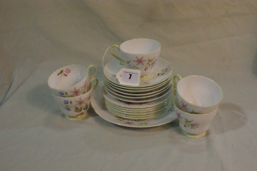 Eighteen Pieces Of Shelley China Wild Anemone Pattern Tea Ware